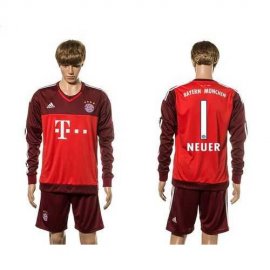 Bayern Munchen #1 Neuer Goalkeeper Long Sleeves Soccer Club Jersey