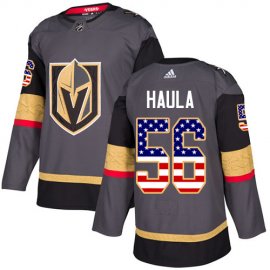 Adidas Vegas Golden Knights #56 Erik Haula Grey Home Authentic USA Flag Stitched NHL Jersey