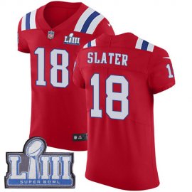 Nike New England Patriots #18 Matt Slater Red Alternate Super Bowl LIII Bound Mens Stitched NFL Vapor Untouchable Elite Jersey