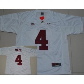Alabama Crimson Tide 4 Marquis Maze White College Football Jersey