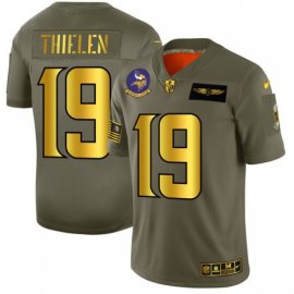 Minnesota Minnesota Vikings #19 Adam Thielen NFL Mens Nike Olive Gold 2019 Salute to Service Limited Jersey