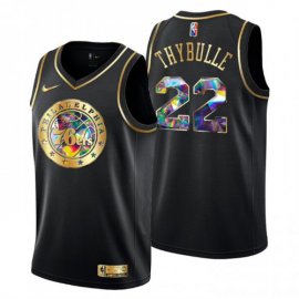 Philadelphia Philadelphia 76ers #22 Matisse Thybulle Mens Golden Edition Diamond Logo 2021/22 Swingman Jersey – Black Mens