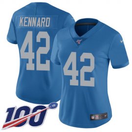 Nike Detroit Lions #42 Devon Kennard Blue Throwback Womens Stitched NFL 100th Season Vapor Untouchable Limited Jersey