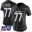 Nike New York Jets #77 Mekhi Becton Black Alternate Womens Stitched NFL 100th Season Vapor Untouchable Limited Jersey