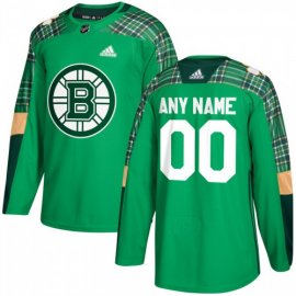 Mens Adidas Boston Bruins Personalized Green St. Patricks Day Custom Practice NHL Jersey