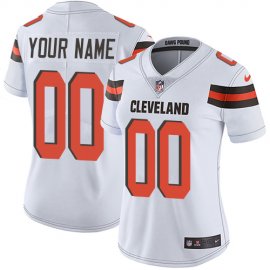 Nike Cleveland Browns Customized White Stitched Vapor Untouchable Limited Womens NFL Jersey