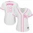 Kansas City Royals #16 Bo Jackson White/Pink Fashion Womens Stitched MLB Jersey