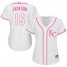 Kansas City Royals #16 Bo Jackson White/Pink Fashion Womens Stitched MLB Jersey
