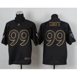 Nike Houston Texans #99 J.J. Watt Black Gold No. Fashion Mens Stitched NFL Elite Jersey