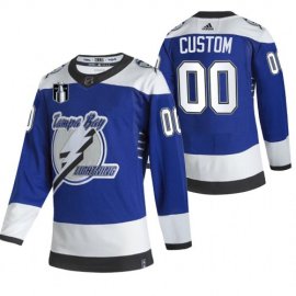 Tampa Bay Lightning Custom Blue Mens Adidas 2022 Stanley Cup Final Patch Alternate Authentic Player NHL Jersey