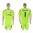 Chelsea #1 Begovic Shiny Green Goalkeeper Soccer Club Jersey