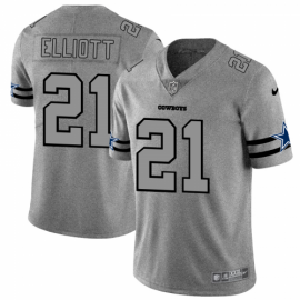 Dallas Cowboys #21 Ezekiel Elliott Mens Nike Gray Gridiron II Vapor Untouchable Limited NFL Jersey