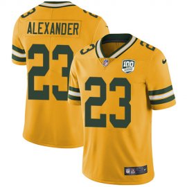Nike Green Bay Packers #23 Jaire Alexander Yellow Mens 100th Season Stitched NFL Limited Rush Jersey