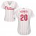 Philadelphia Phillies #20 Mike Schmidt White(Red Strip) Home Womens Stitched MLB Jersey