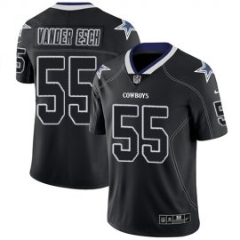 Nike Dallas Cowboys #55 Leighton Vander Esch Lights Out Black Mens Stitched NFL Limited Rush Jersey
