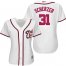 Washington Nationals #31 Max Scherzer White Home Womens Stitched MLB Jersey