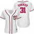 Washington Nationals #31 Max Scherzer White Home Womens Stitched MLB Jersey