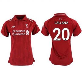 Womens Liverpool #20 Lallana Red Home Soccer Club Jersey