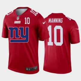 New York New York Giants #10 Eli Manning Red Mens Nike Big Team Logo Player Vapor Limited NFL Jersey
