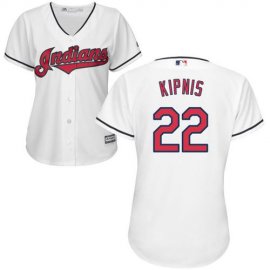 Cleveland Indians #22 Jason Kipnis White Womens Home Stitched MLB Jersey