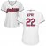 Cleveland Indians #22 Jason Kipnis White Womens Home Stitched MLB Jersey
