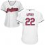Cleveland Indians #22 Jason Kipnis White Womens Home Stitched MLB Jersey