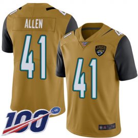 Nike Jacksonville Jaguars #41 Josh Allen Gold Mens Stitched NFL Limited Rush 100th Season Jersey