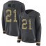 Nike Philadelphia Eagles #21 Jalen Mills Anthracite Salute to Service Womens Stitched NFL Limited Therma Long Sleeve Jersey