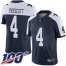 Nike Dallas Cowboys #4 Dak Prescott Navy Blue Thanksgiving Mens Stitched NFL 100th Season Vapor Throwback Limited Jersey