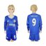 Chelsea #9 Falcao Home Long Sleeves Kid Soccer Club Jersey