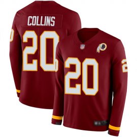 Nike Washington Football Team #20 Landon Collins Burgundy Red Team Color Mens Stitched NFL Limited Therma Long Sleeve Jersey
