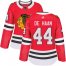 Adidas Chicago Blackhawks #44 Calvin De Haan Red Home Authentic Womens Stitched NHL Jersey