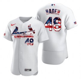 St.Louis Cardinals #48 Harrison Bader Mens Nike White Fluttering USA Flag Limited Edition Authentic MLB Jersey