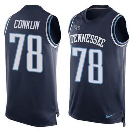 Nike Tennessee Titans #78 Jack Conklin Navy Blue Team Color Mens Stitched NFL Limited Tank Top Jersey