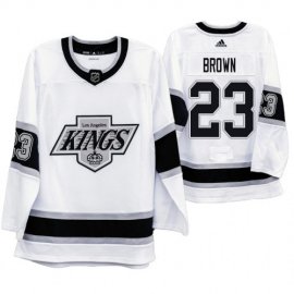 Los Angeles Kings #23 Dustin Brown Mens Adidas 2019-20 Heritage White Throwback 90s NHL Jersey