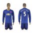 Manchester United #5 Marcos Rojo Away Long Sleeves Soccer Club Jersey