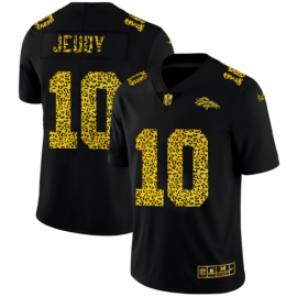 Denver Broncos #10 Jerry Jeudy Mens Nike Leopard Print Fashion Vapor Limited NFL Jersey Black