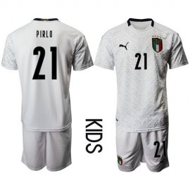 Italy #21 Pirlo Away Kid Soccer Country Jersey