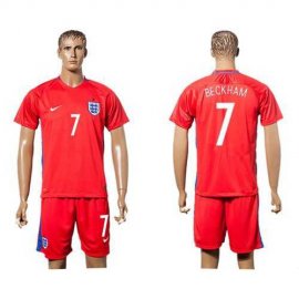 England #7 Beckham Away Soccer Country Jersey