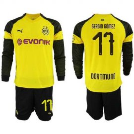 Dortmund #17 Sergio Gomez Home Long Sleeves Soccer Club Jersey