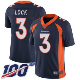 Nike Denver Broncos #3 Drew Lock Navy Blue Alternate Mens Stitched NFL 100th Season Vapor Limited Jersey