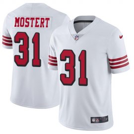 Nike San Francisco 49ers #31 Raheem Mostert White Mens Stitched NFL Limited Rush Jersey