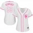 New York Mets #52 Yoenis Cespedes White/Pink Fashion Womens Stitched MLB Jersey