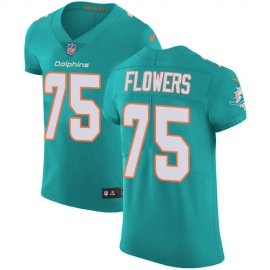 Nike Miami Dolphins #75 Ereck Flowers Aqua Green Team Color Mens Stitched NFL Vapor Untouchable Elite Jersey