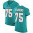 Nike Miami Dolphins #75 Ereck Flowers Aqua Green Team Color Mens Stitched NFL Vapor Untouchable Elite Jersey