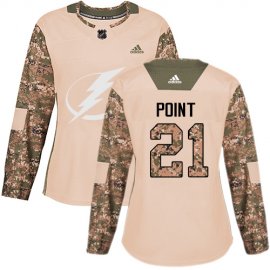 Adidas Tampa Bay Lightning #21 Brayden Point Camo Authentic 2017 Veterans Day Womens Stitched NHL Jersey