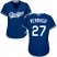 Los Angeles Dodgers #27 Alex Verdugo Blue Alternate Womens Stitched MLB Jersey