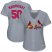 St.Louis Cardinals #50 Adam Wainwright Grey Road Womens Stitched MLB Jersey