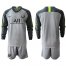 Paris Saint-Germain Blank Grey Goalkeeper Long Sleeves Soccer Club Jersey