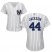 New York Yankees #44 Reggie Jackson White Strip Home Womens Stitched MLB Jersey